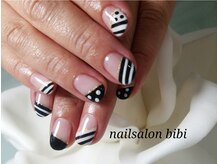 ネイルサロン ビビ(bibi)/モノクロモダンネイル
