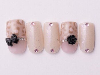 ジェミーネイル エビス(Jemiy nail ebisu)/レオパードバラリボン9480yen