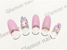 グラマーネイル(Glamor nail)/☆逆フレンチ×パールホロ¥6800