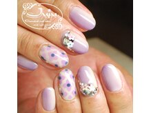 ジュジュ(Juju)/紫陽花タイル柄ネイル