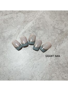 グラントネイル 和歌山店(GRANT NAIL)/スモーキーブルーフレンチ