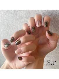 個性派ニュアンスちぐはぐネイル