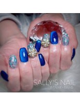 さりぃず ねぃる(SALLY’S NAIL)/リボンが可愛すぎるブルーネイル