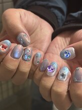 チャーミュー(Charmyu.)/ブルーホワイトネイル