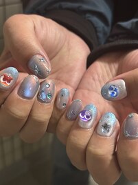 ブルーホワイトネイル