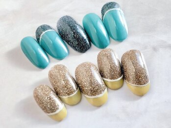 エルマナ ネイル(Hermana NAIL)/フラッシュグリッター　フレンチ