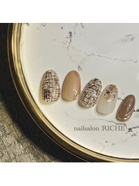 秋冬ツイードネイル