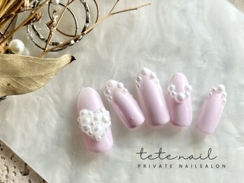 テテネイル(tete.nail)/プリティ3Dハート×可憐パール