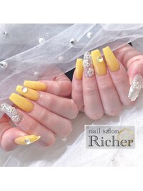 長さだしパステルフラワーネイル