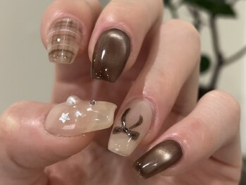 ガレージネイル(GARAGE NAIL)/マグネット×リボンネイル