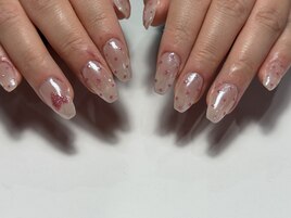 ドット模様のフラッシュネイル