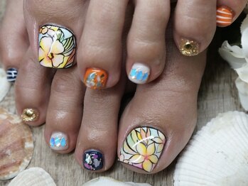 ラサンセリテ(la sincerite)の写真/【FOOTネイルメニュー多数☆】ワンカラー5500円◎ハンドネイルが出来ない方にも足元から綺麗に♪