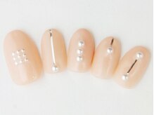 ネイルサロン ドレリッチ 大宮店(drerich)/ピンクベージュパールアート