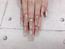 ネイル ビューティーマジック 葛西本店/ホワイトミラーネイル