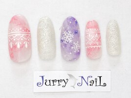 パステルスノーネイル