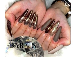 秋っぽブラウンネイル