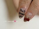 手書きネイル　シンプルベージュ