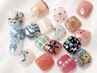 【フットネイル】　爪を削らないパラジェル　極上甘皮ケア大人上品親指アート