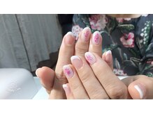 ミーレン ネイルサロン(Miren)/春ピンク色貝殻ネイル