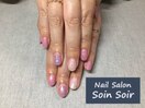 ワンカラーに簡単アート♪