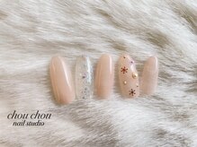 ネイルアンドアイラッシュスタジオ シュシュ(chouchou)/ワンカラー・雪の結晶・ラメ