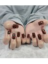 バレンタインネイル　ハートホロ
