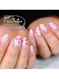 フラワーブーケ　ハンドペイント