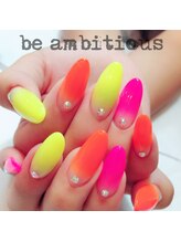 ネイルサロンアンドスクール ビーアンビシャス(be ambitious)/ネオンカラーは心のサプリ☆