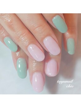 たゆ ネイル(たゆnail)/パステルピンクカラーネイル