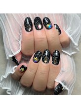 ミモ(mimo.)/キラキラブラックネイル
