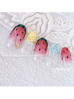たゆ ネイル(たゆnail)/パラジェル*スイカネイル☆