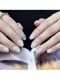 ツイード/春/水色/ピンク