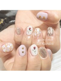 フラワーアート×うねうねミラー