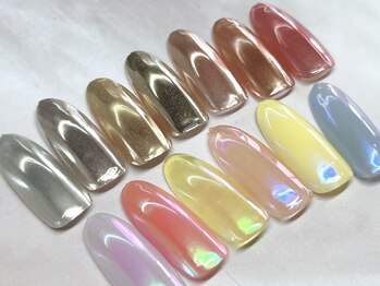 光沢感◎ミラー/オーロラネイル