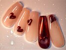 バレンタインネイル