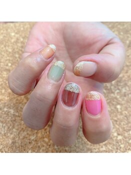 ヘアー アンド ネイル サプール(HAIR and NAIL SAPEUR)/ラメフレンチ