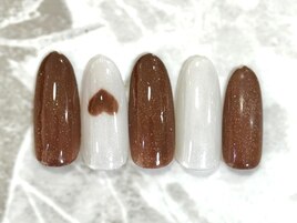ハートチョコブラウンホワイト