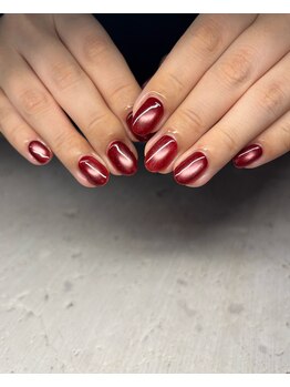 アンダールネイル(andar nail)/冬赤マグネット☆ Kanae