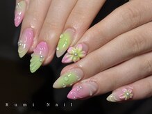 ワンホンネイル 新宿(Rumi Nail)/ライムカラー/ピンク/夏ネイル