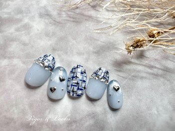 ヴィガー アンド ルックス 白金 目黒(Vigor&Looks)/ツイードネイル　ハート