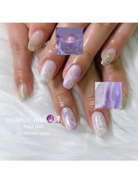 パープルニュアンスネイル