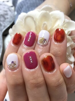 ネイルサロン デンティ(Dentty)/べっ甲×プラムローズ