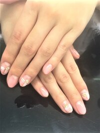 チェック柄フレンチネイル