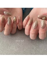 レイムネイル(laime nail)/サテンカラーネイルにラメ