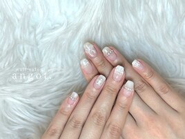 チェックリボンネイル