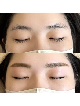 ルモ アイデザイン(lumo eyedesign)/眉ワックスビフォーアフター