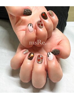 ニット×チョコネイル