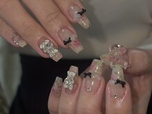 ジェミーネイル シンジュク(Jemiy nail shinjuku)/【Saki】くま花柄デカリボンマグ