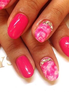 クリスタルネイル ボンベルタ橘店(CRYSTAL NAIL)/ピンクマーブル