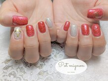 ポ ミニヨン(Pot mignon)/お正月紅白ネイル
